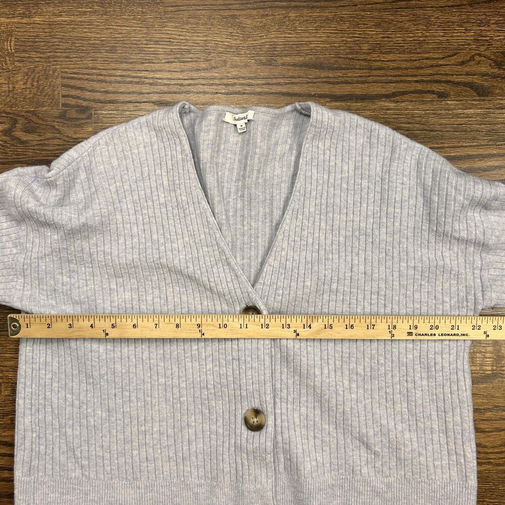 Madewell Light Heather Gray Ribbed Button Cardigan - Picture 3 of 8